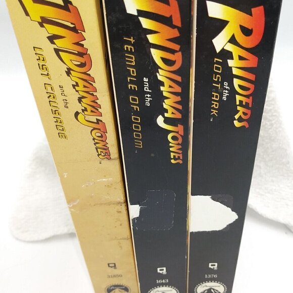 LOT of 3 Indiana Jones VHS Movie Trilogy - Raiders, Temple of Doom, Last Crusade - Picture 3 of 12
